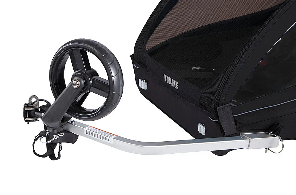 2-Seat Bicycle Trailer and Stroller - Black