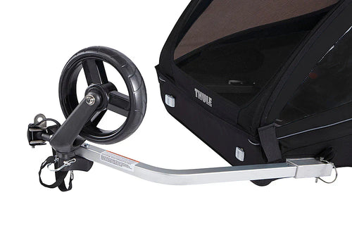 2-Seat Bicycle Trailer and Stroller - Black