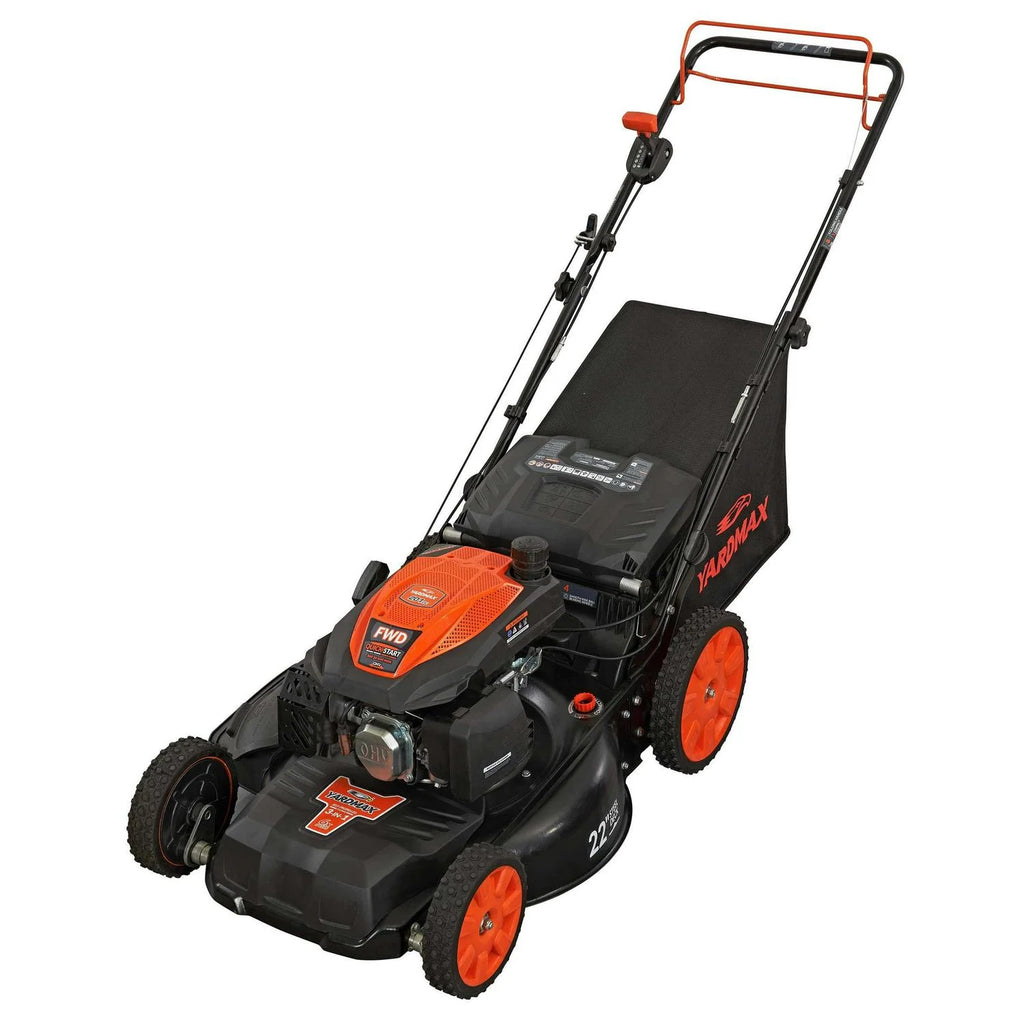 YG2860 22" 201cc 3-in-1 Gas Self-Propelled Lawn Mower with CVT and High Wheels