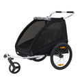 2-Seat Bicycle Trailer and Stroller - Black