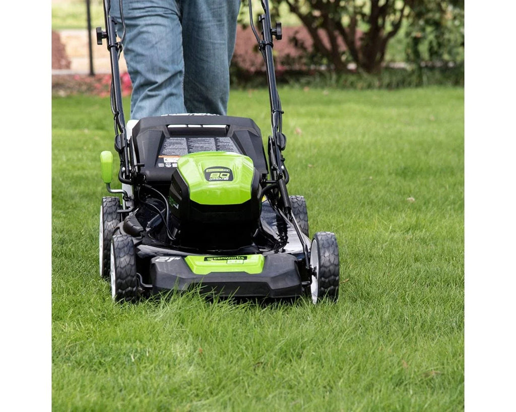 80V Cordless 21" Self-Propelled Brushless Lawn Mower | Greenworks