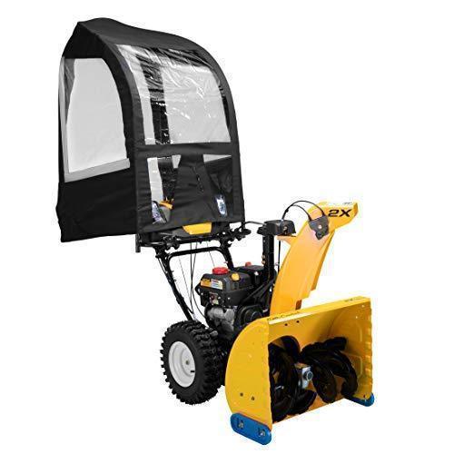 Deluxe Universal Snow Thrower Cab, Black - Fits Most Two & Three-Stage Snow Blowers, Includes Storage Pouch & Reflective Fabric