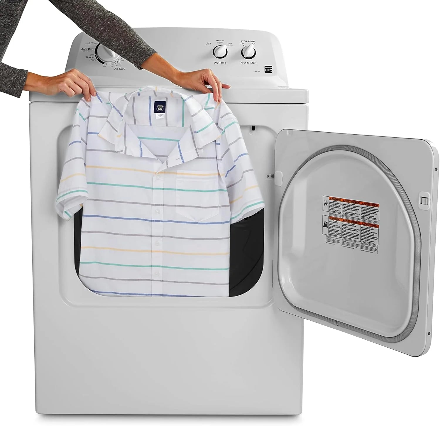 29" Front Load Electric Dryer with Wrinkle Guard and 7.0 Cubic Ft. Total Capacity, White