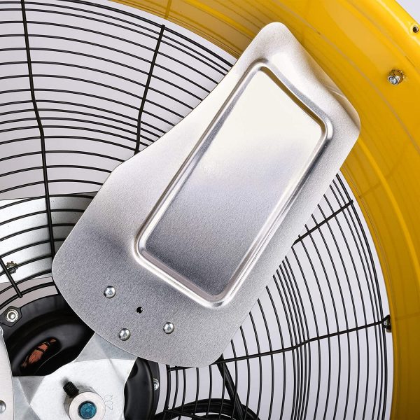 24 Inch Grade UL Listed High Velocity Movement Heavy Duty Drum 3 Speed Air Circulator Fan 7800 CFM Industrial, Commercial, Residential, and Greenhouse Use, Yellow