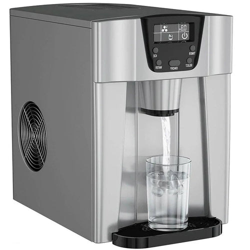 2 in 1 Ice Maker Water Dispenser Countertop 36lbs/24H LCD Display Portable New - Black