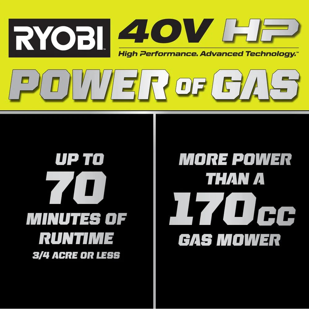 40V HP Brushless Whisper Series 21 Walk Behind Self-Propelled All Wheel Drive Lawn Mower-(2) 6.0 Ah Batteries & Charger