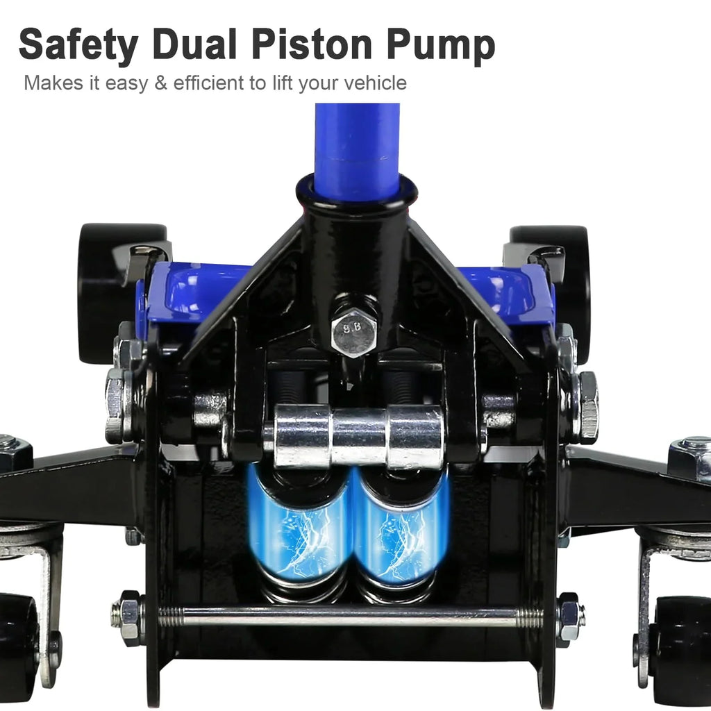 3 Ton Floor Jack, Hydraulic Low Profile Car Jack, Heavy Duty Steel Hydraulic Jack Floor Jack with Dual Piston Quick Lift Pump, Lifting Range 5.1"-20"