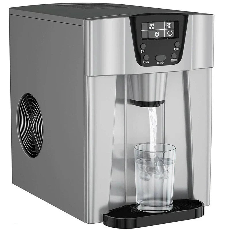 2 in 1 Ice Maker Water Dispenser Countertop 36lbs/24H LCD Display Portable New - Black