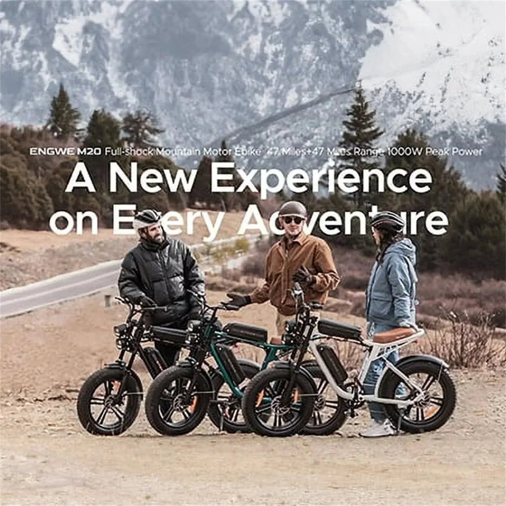 1000W Electric Bike for Adults, Retro-Style, 28mph, 94 Miles Range, 20"x4.0" Fat Tires, Full Suspension, UL Certified