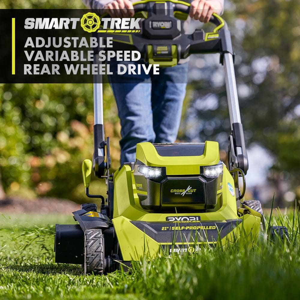 40V HP Brushless Whisper Series 21 Walk Behind Self-Propelled All Wheel Drive Lawn Mower-(2) 6.0 Ah Batteries & Charger