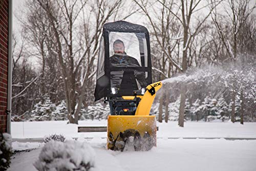 Deluxe Universal Snow Thrower Cab, Black - Fits Most Two & Three-Stage Snow Blowers, Includes Storage Pouch & Reflective Fabric
