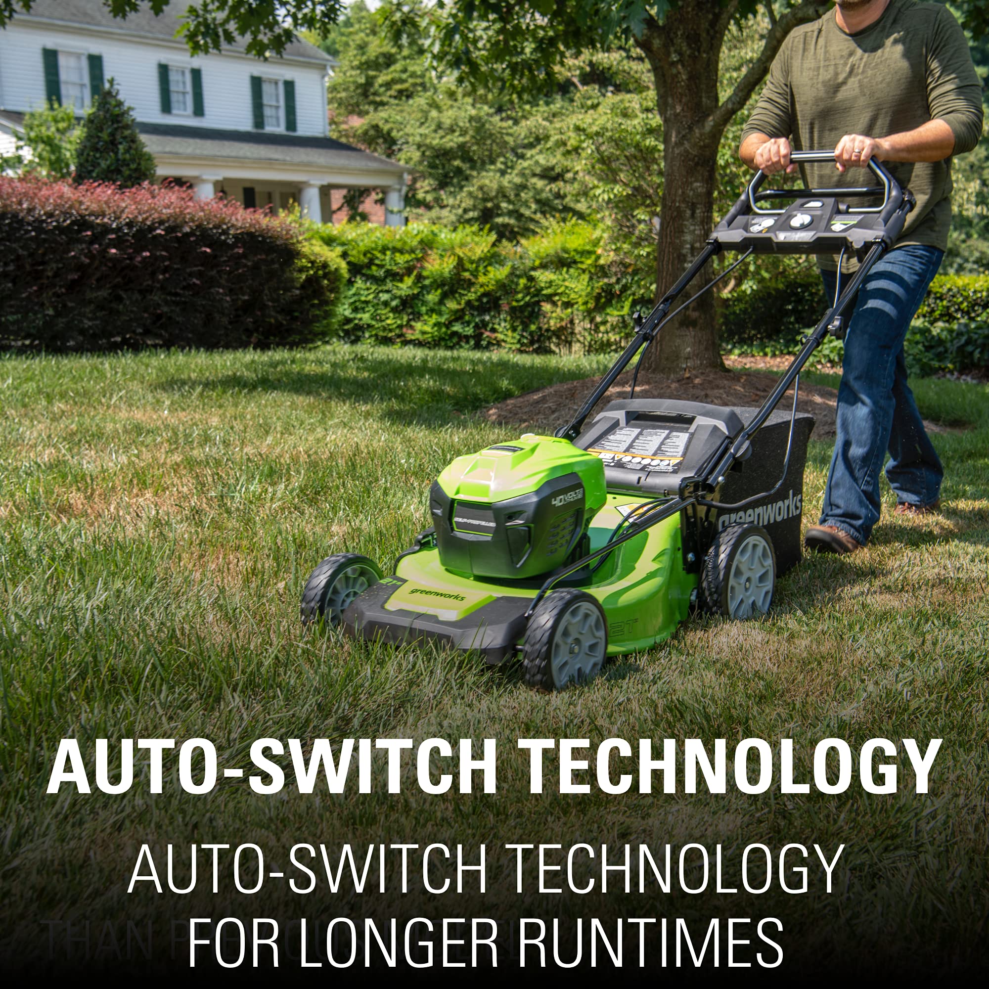 80V Cordless 21" Self-Propelled Brushless Lawn Mower | Greenworks