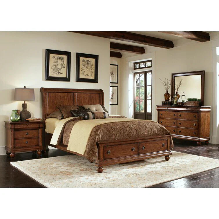8 Drawer 64'' W Double Dresser With Mirror