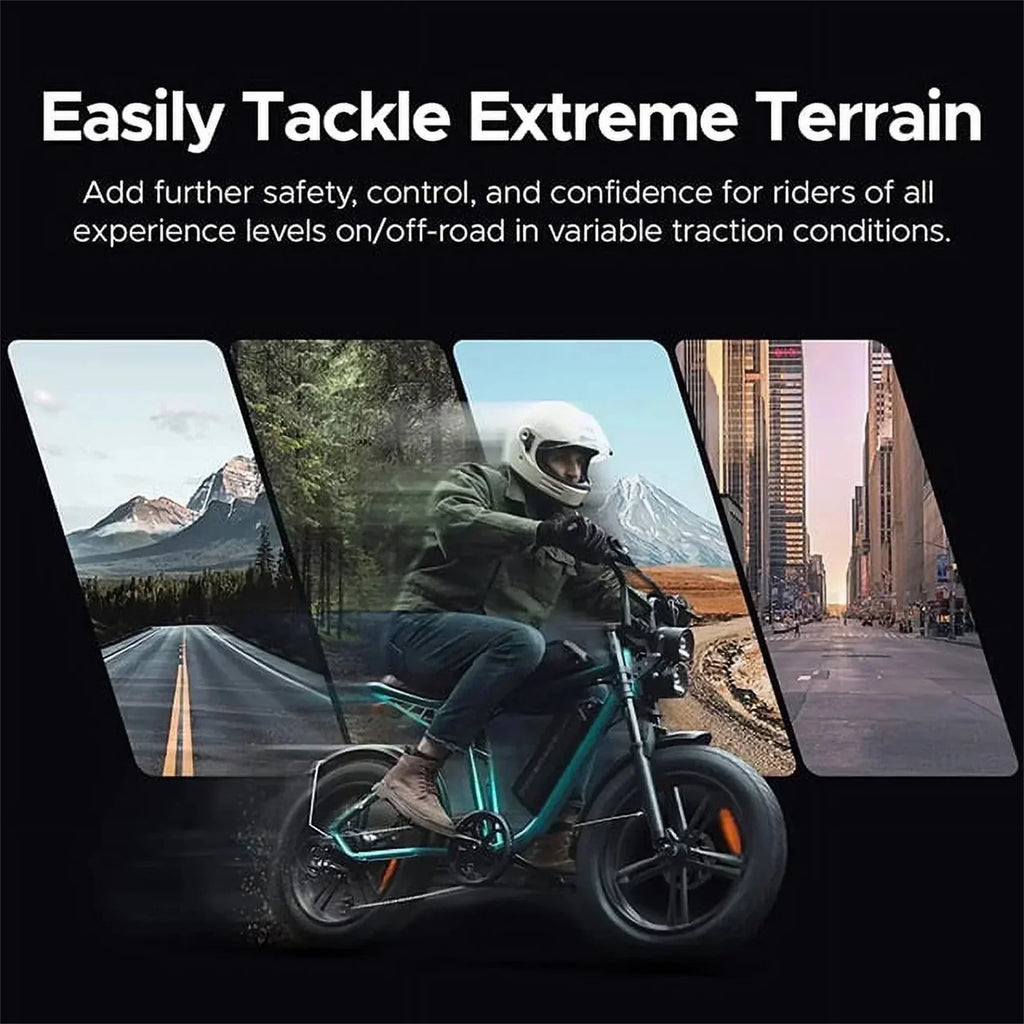 1000W Electric Bike for Adults, Retro-Style, 28mph, 94 Miles Range, 20"x4.0" Fat Tires, Full Suspension, UL Certified