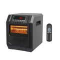 Portable Space Heater, 750W/1500W Small Infrared Heater w/ Remote, LED Display, 3 WorModes, Safe Electric Heater for Home Office Bedroom with Overheat Protection, 11.58" x 9.72" x 12", Q6153