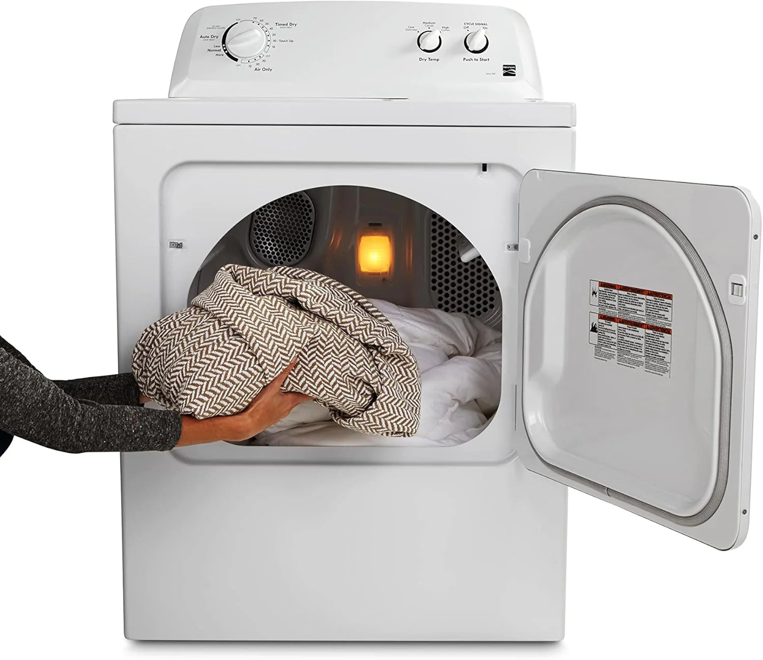 29" Front Load Electric Dryer with Wrinkle Guard and 7.0 Cubic Ft. Total Capacity, White