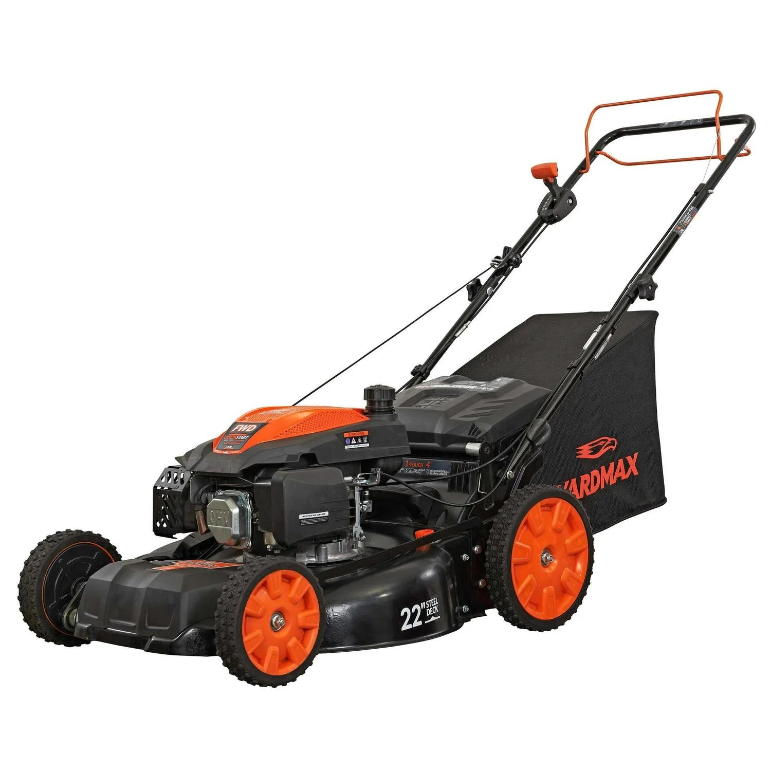 YG2860 22" 201cc 3-in-1 Gas Self-Propelled Lawn Mower with CVT and High Wheels