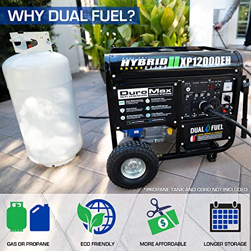 XP12000EH Dual Fuel Generator - 12,000W Gas/Propane, 457cc 4-Stroke Engine, EPA/CARB Compliant
